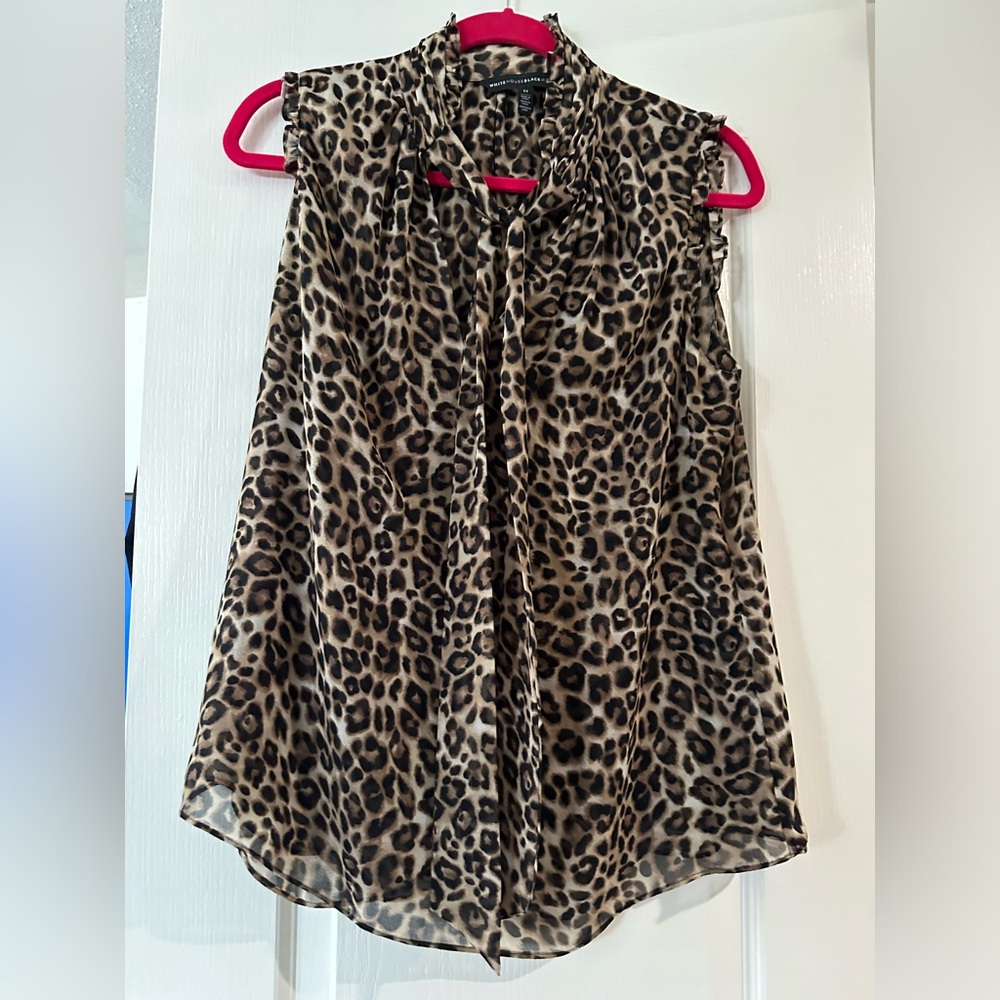 WHBM leopard top sz 12